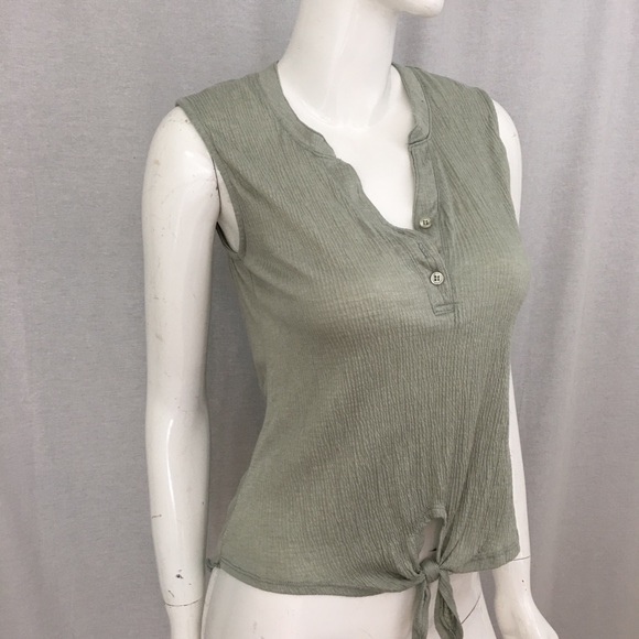 Size Large French Laundry Tie Front Hi/ Low Blouse - Picture 5 of 8